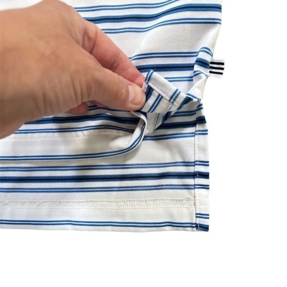 Adidas Men’s Striped Polo Shirt Sz. L - Picture 6 of 12